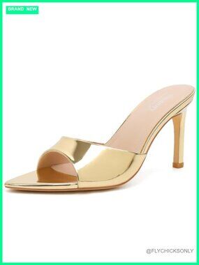Women's Mule High Heels Pointed Open Toe Slip On Stiletto Sandals